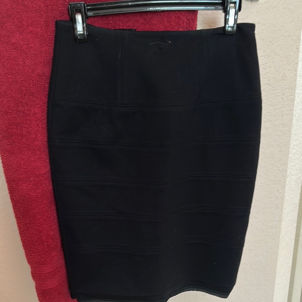 INC International Concepts Black Knee-Length Pencil Skirt